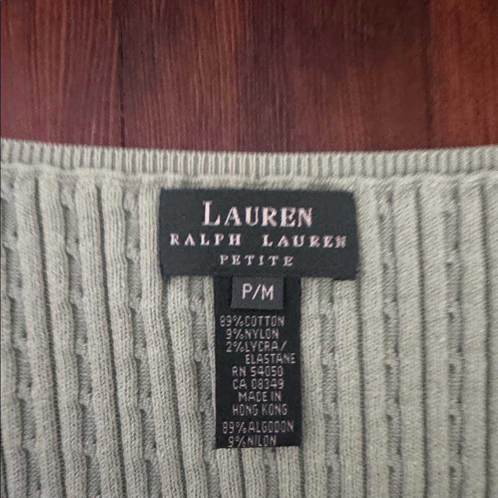 Ralph Lauren Light Green Cable Knit Sweater Set - Picture 4 of 5